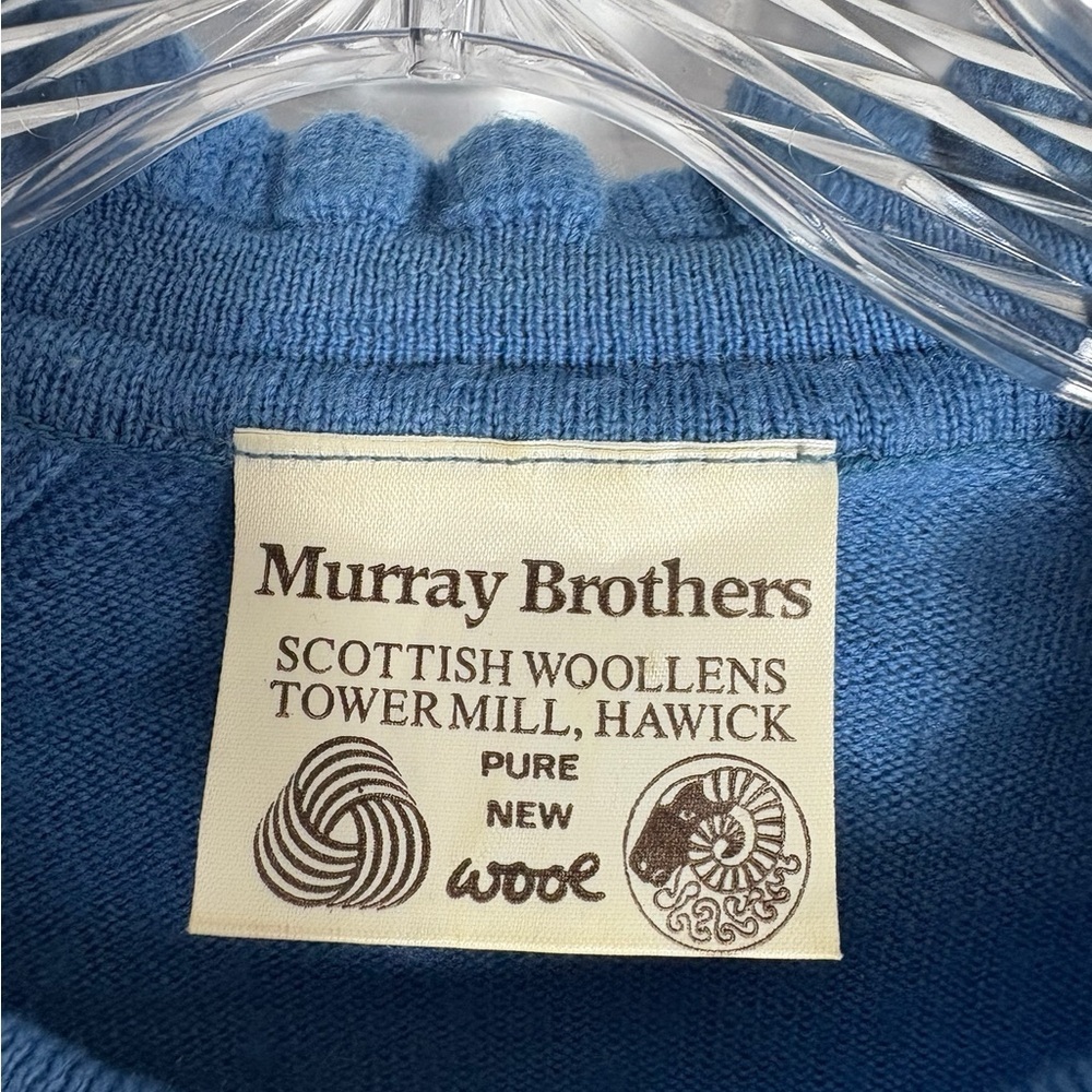 MURRAY BROTHERS *VINTAGE* Wool Ruffle Neck Sweater in Cornflower Blue - Picture 7 of 8